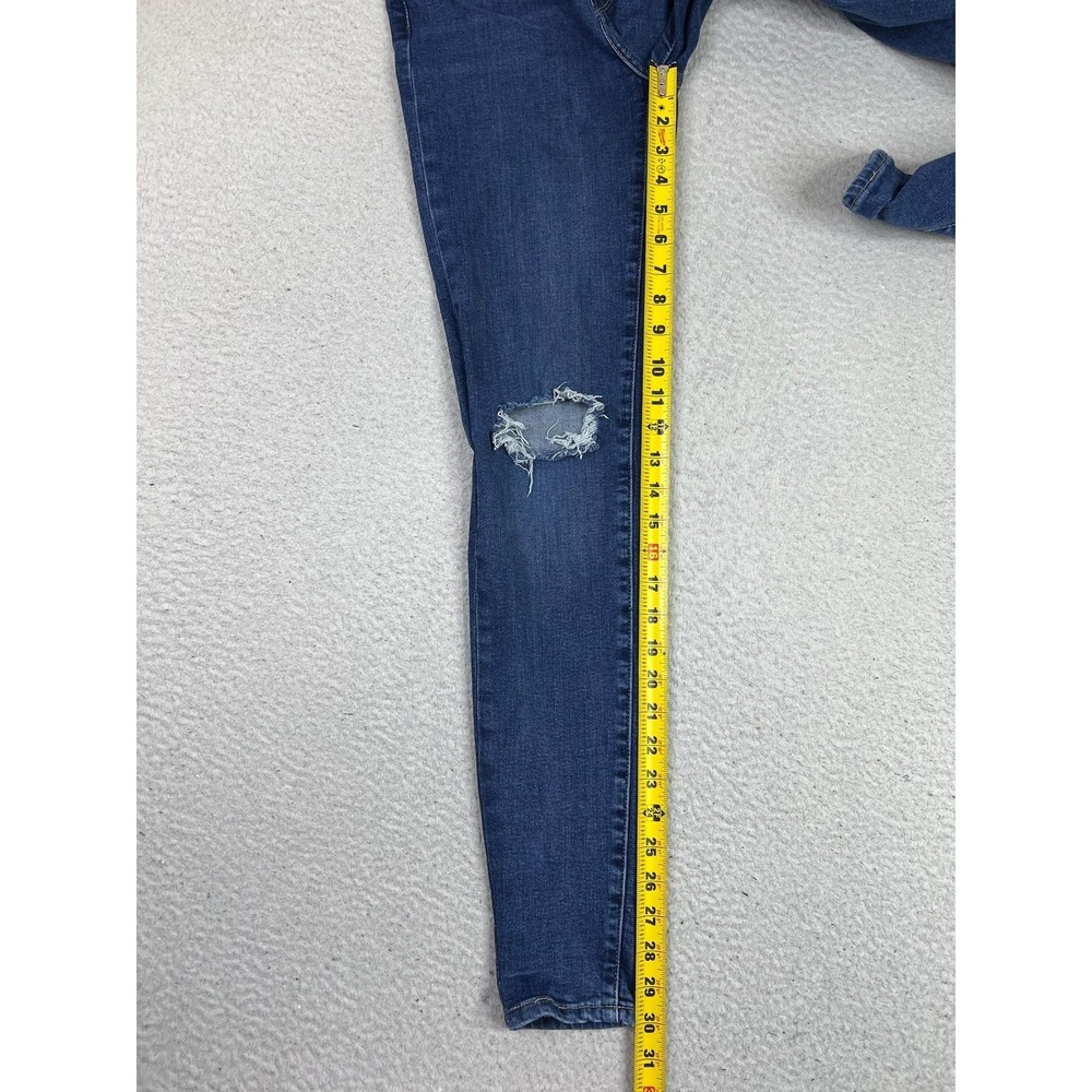 Levis Premium 721 High Rise Skinny Jeans Womens 26x29 Blue Distressed Denim - Picture 13 of 15